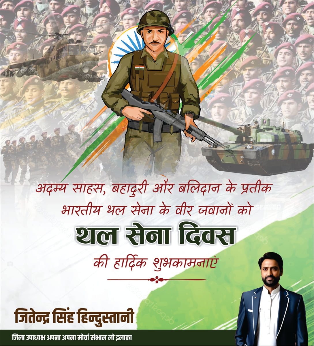 Indian Army Thal Sena Diwas CDR Poster Design Download